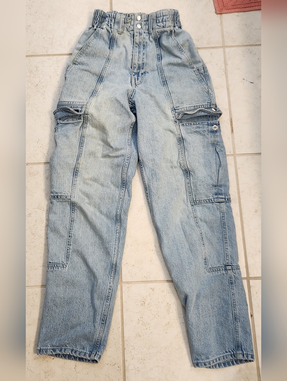 Womens BDG Jeans Size 25 Waist Relaxed Skate Jean Light Wash High Rise #L1232